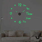 horloge murale moderne adhésive couleur noir rouge vert doré chiffres blancs points noirs transparente