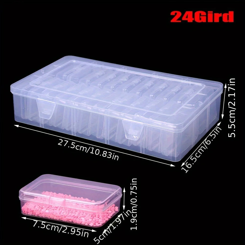 boîtes rangement transparentes modernes poignées compartiments multiples grilles diy artisanat mosaïque organisation outils