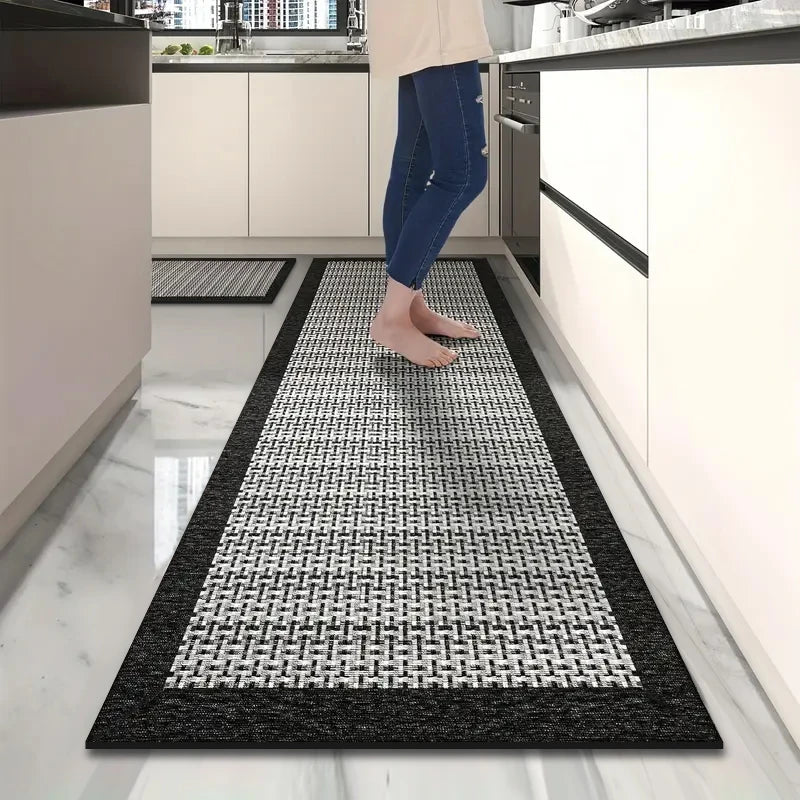 tapis sol antidérapant moderne gris blanc intérieur cuisine salle bain chambre porte lavage main