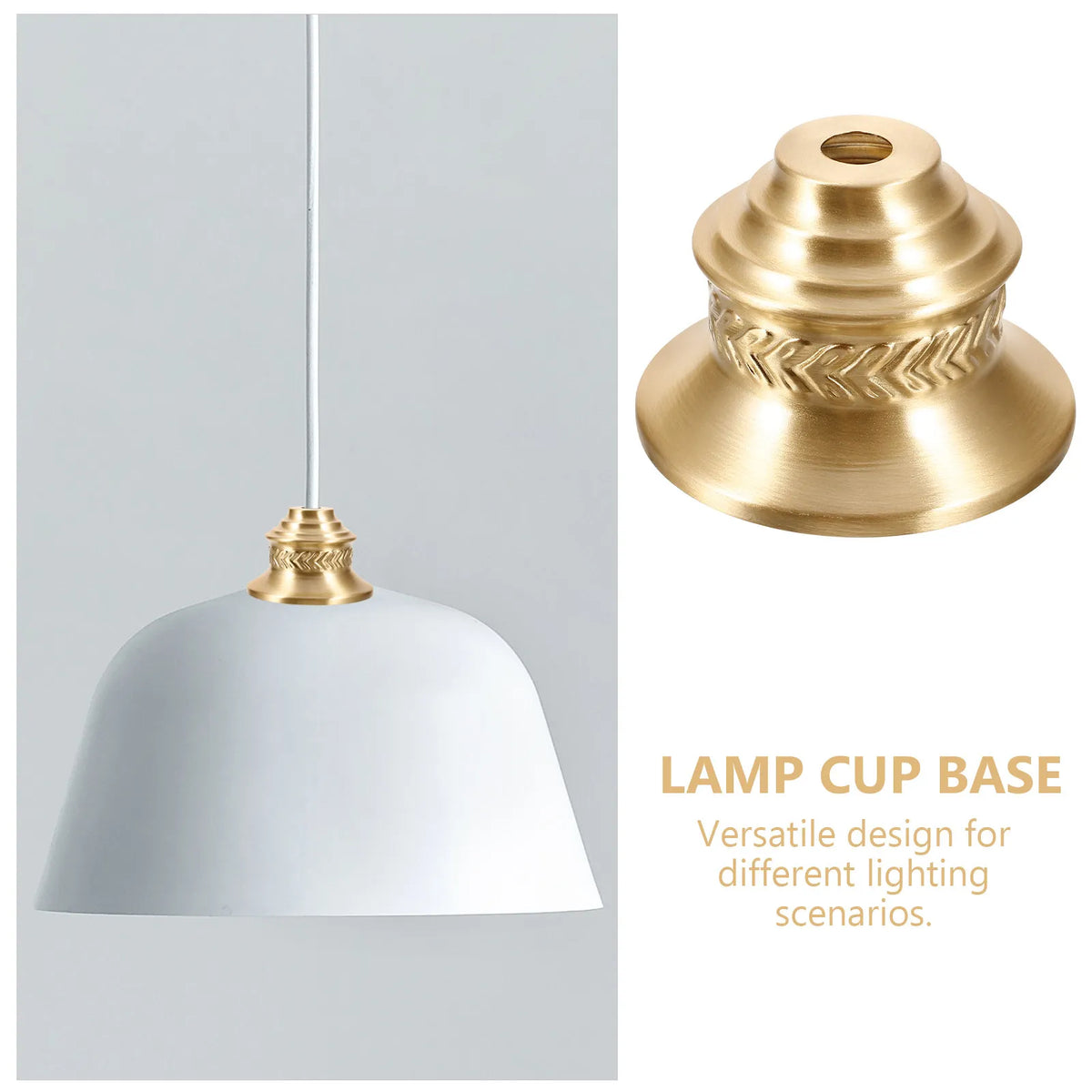 base lampe dorée rayées classique tringle métal robuste vintage fixations lumière