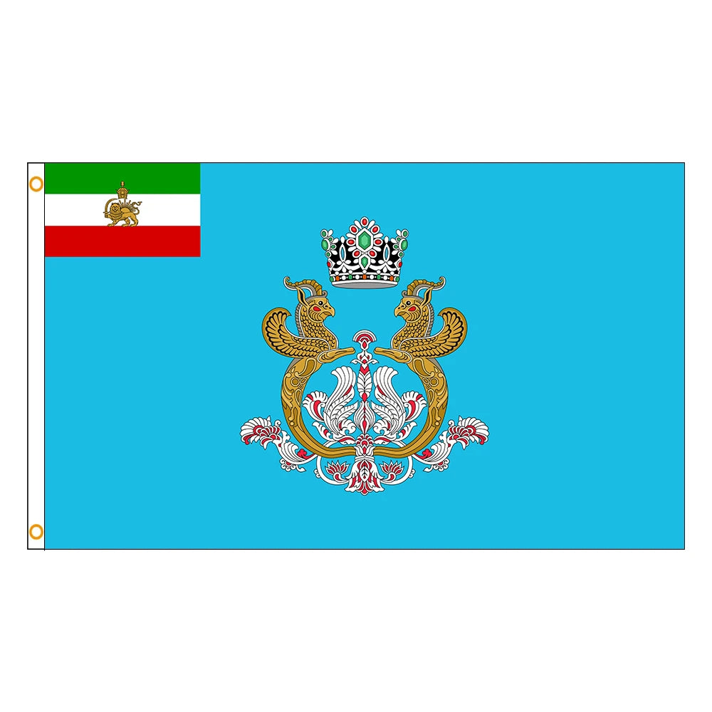 drapeau iran impérial historique décoration murale polyester couronne lion emblème ancien