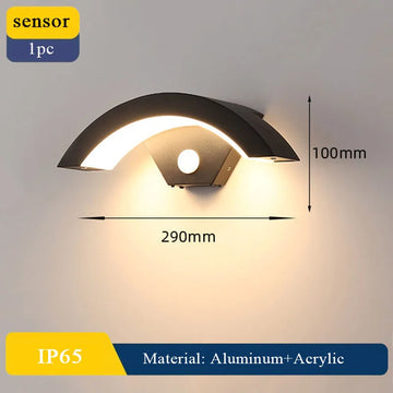 lampe murale extérieure moderne noire ip65 led 24w éclairage jardin couloir porte