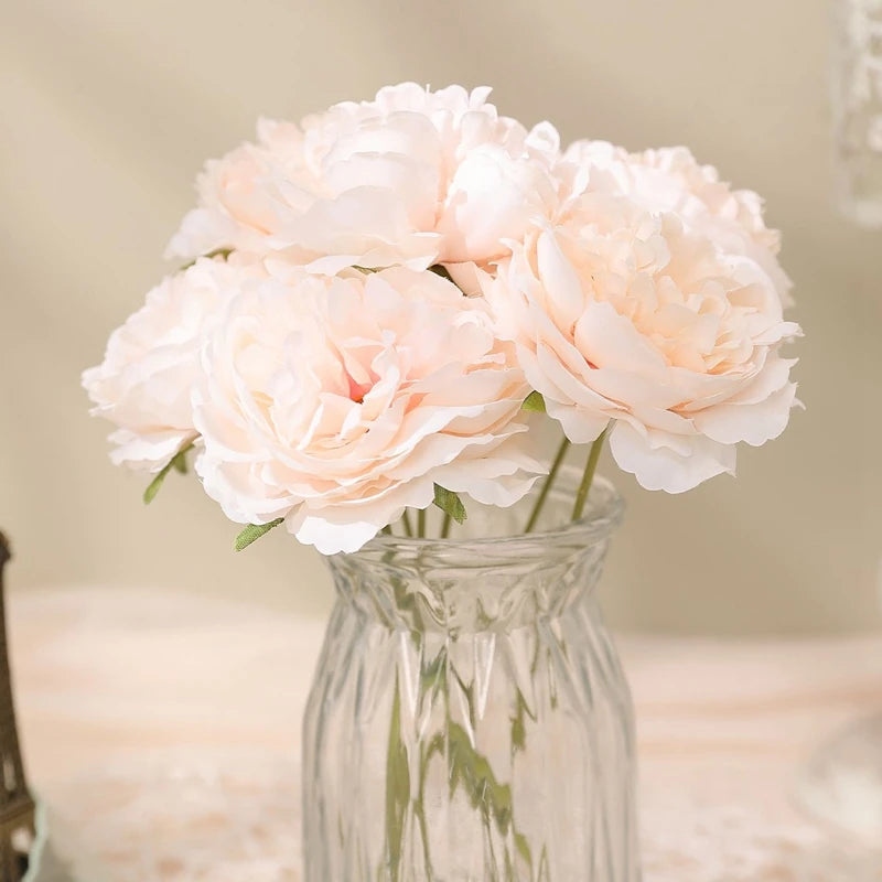 bouquet fleurs artificielles pivoine soie blanc violet romantique décoration mariage anniversaire diyintérieur