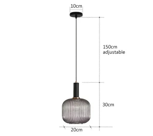 suspension lumineuse or vert gris moderne rayures horizontales opacité câble noir 13cm 20cm 30cm