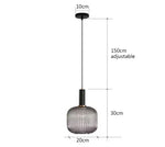suspension lumineuse or vert gris moderne rayures horizontales opacité câble noir 13cm 20cm 30cm