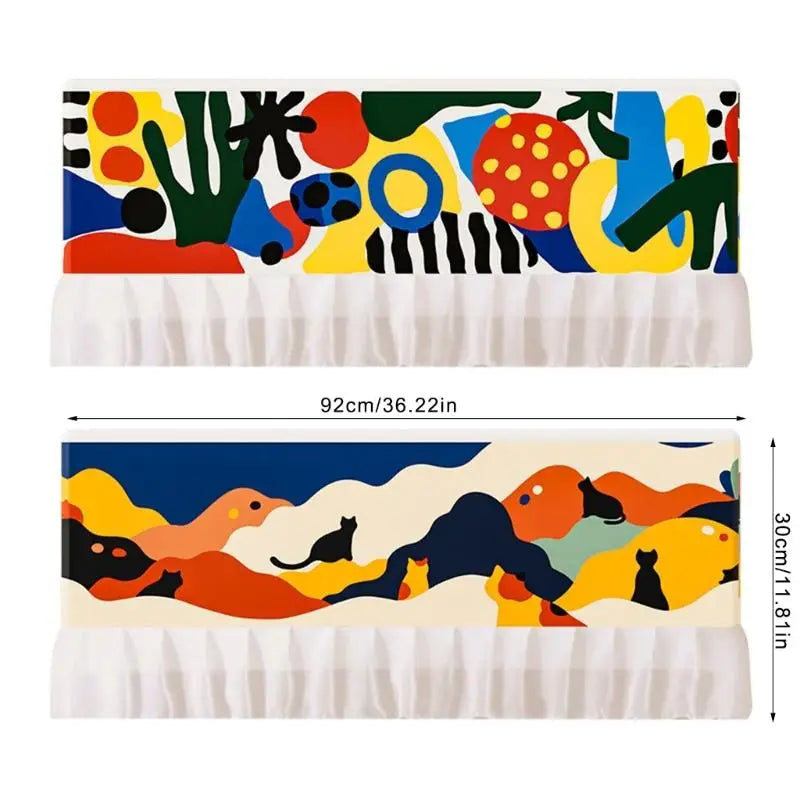 cache climatique multicolore abstrait moderne 92cm 30cm opacité motifs géométriques points