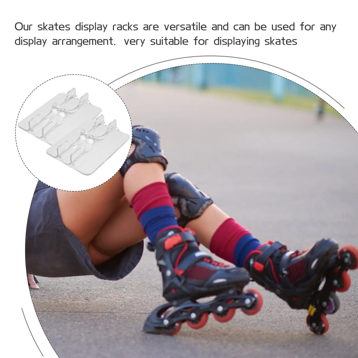 présentoir transparent patins roulettes support mur minimaliste utilitaire transparent plastique