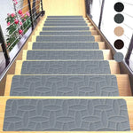 tapis escalier antidérapant vinyle daim patchwork noir gris beige moderne minimaliste