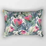 coussin rectangulaire décoratif motif feuilles tropicales fleurs papillons moderne chambre salon maison 30x50cm