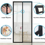 rideau moustiquaire porte noir maille fine moderne velcro aimants 100x210cm