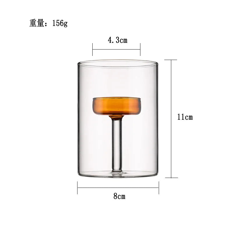 bougeoir moderne verre transparent orange pied simple décoration intérieure bougie