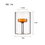 bougeoir moderne verre transparent orange pied simple décoration intérieure bougie