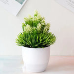 plantes artificielles bonsaï rouge vert rose fleurs simples feuilles fines pot gravier décoration extérieur