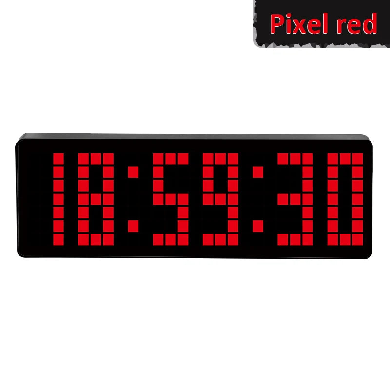 horloge numérique moderne horloge murale LED 12 24H télécommande noir blanc rose bleu vertPixels
