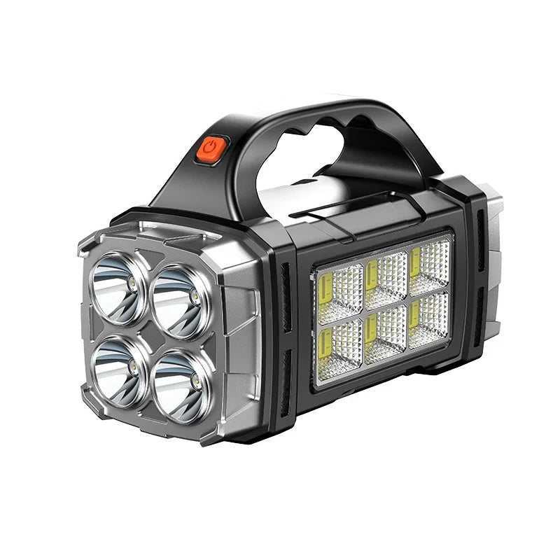 lampe torche solaire rechargeable led camping extérieur 12h luminosité usb solar charging robuste moderne