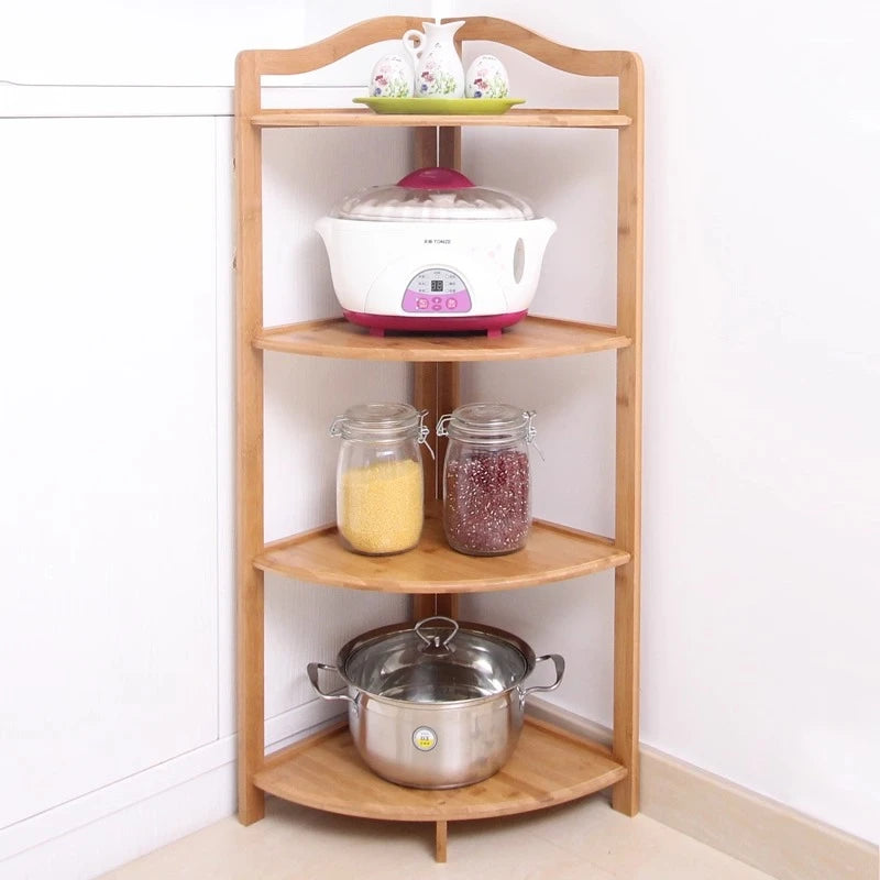 étagère d'angle moderne étagères murales sans perçage bois clair naturel étages rangement cuisine chambre