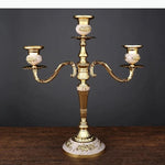 bougeoir cinq branches ornements floraux argent doré bronze classique décoration intérieure porte chandelle SUPPORT