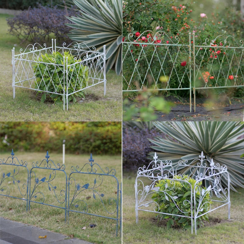grille jardin art nouveau vert blanc support plante cloison décorativeextérieur facile assembler