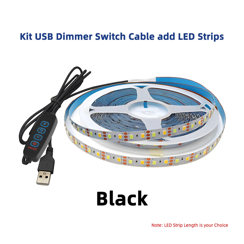 Ruban led 120 diodes metre blanc chaud froid adhésif moderne télécommande contrôleur usb