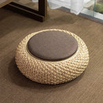 coussin sol rustique tissé floral anti décubitus coton paille meditation relaxation salon