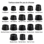 pieds meubles noirs ronds lisses modernes 10 pièces différentes tailles
