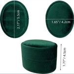 boîte bijoux velours classique blanc vert foncé deux trois compartiments élégante rangement anneaux