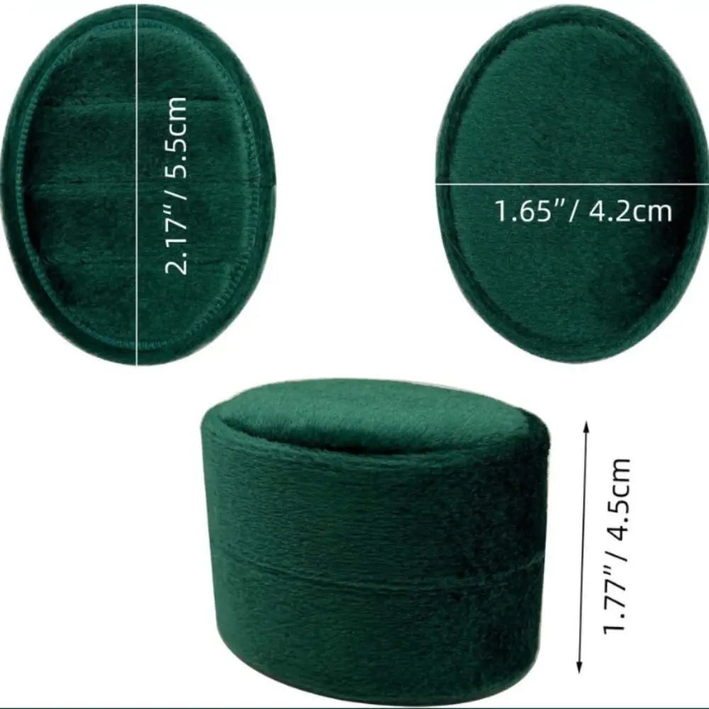 boîte bijoux velours classique blanc vert foncé deux trois compartiments élégante rangement anneaux