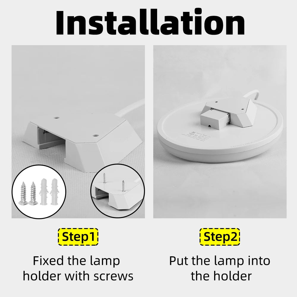 Lampe détecteur mouvement blanc moderne minimaliste vis fixation support led