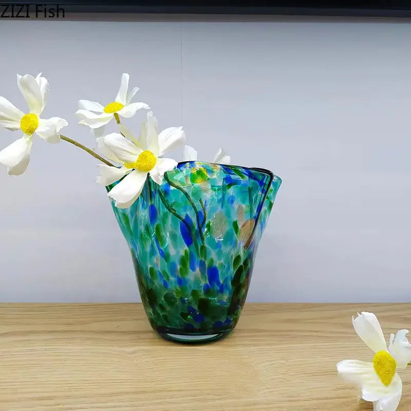 Vase en verre moderne pour décoration de bureau