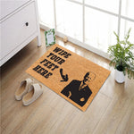 tapis d'entrée marron homme costume wipe your feet ici antidérapant résistant antibactéries moderne