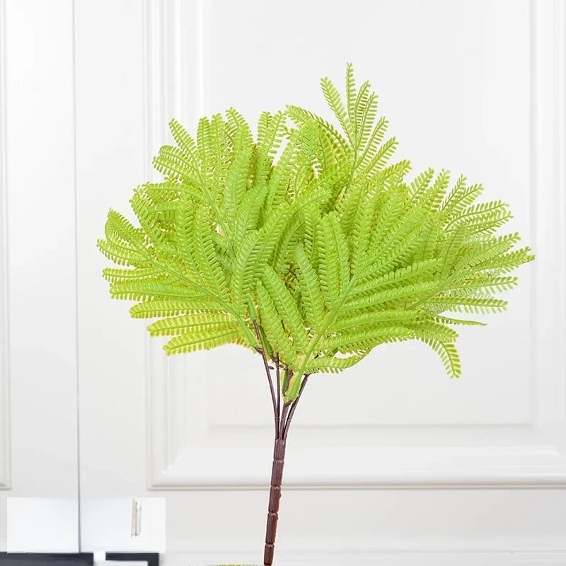plante artificielle feuilles vertes moderne minimaliste 42cm 14feuilles exposant extérieur ornementalley