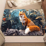 tapis moderne antidérapant polygone feuilles animaux salon entrée sol bain orange blanc vert bleu