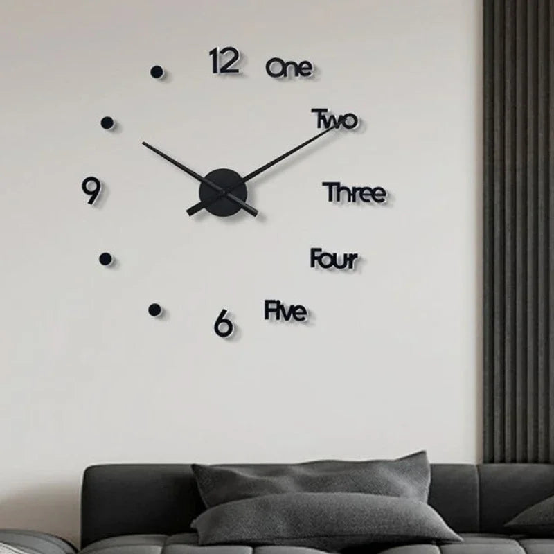 horloge murale moderne minimaliste quartz marron noir doré aiguille simple face unique