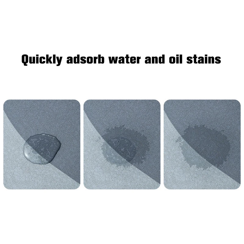 tapis sol cuisine absorbant antidérapant diatomée tissu texture moderne gris large banderollable