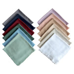 serviettes carrées tissu lin texturé rose lilas gris beige blanc ciel vert bordeaux rustic