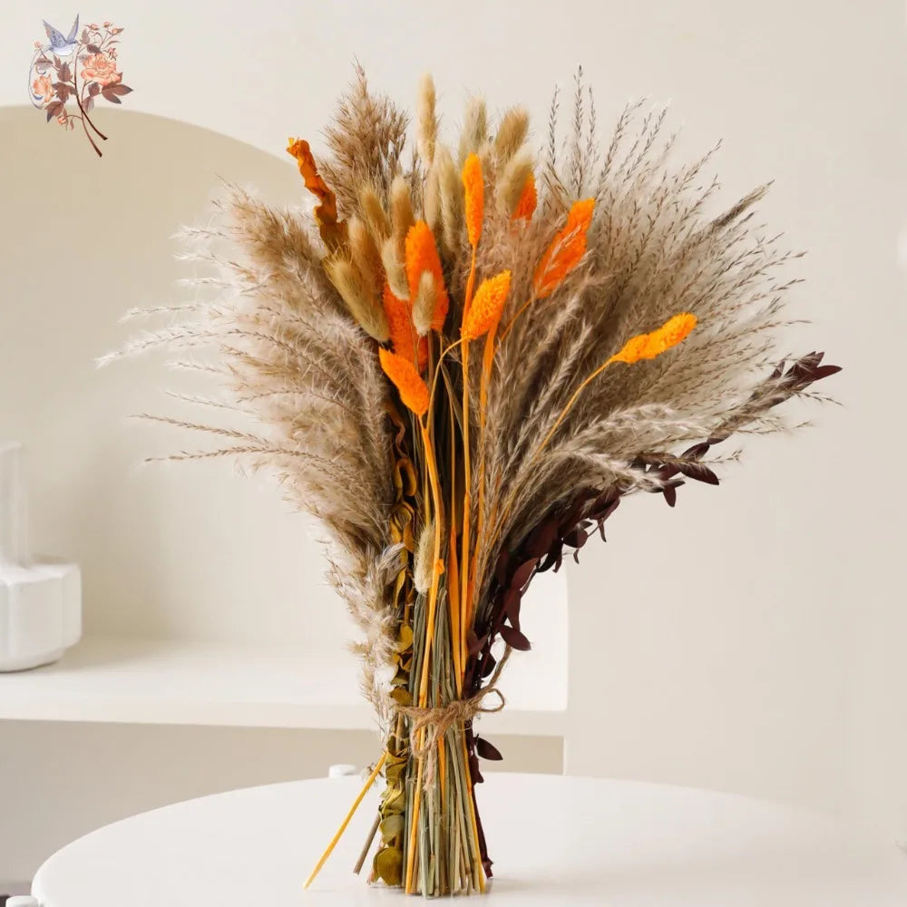 bouquet graminées séchées pampas blondes beiges vases décor maison anniversaire mariage