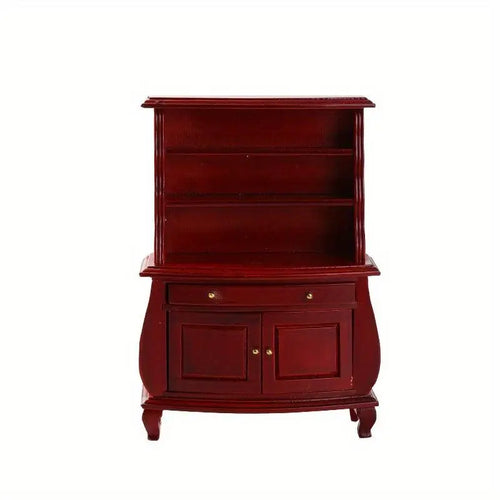 armoire miniature classique rouge blanche lisse brillante sans fixation porte tiroir étagère