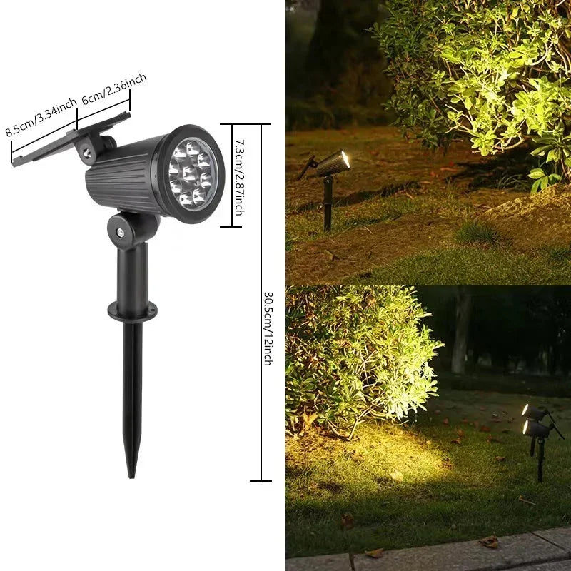 projecteur solaire led ip65 moderne noir autoinstallation exterieur deco jardin vacances lumière solaire