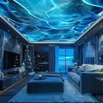 projecteur led effet eau ondulante bleu noir moderne modes d'éclairage télécommande ambiance chambre