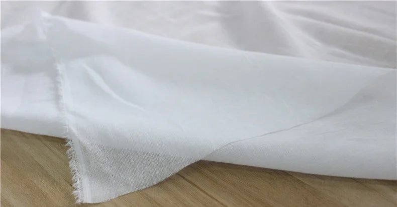 tissu coton blanc largeur 150cm opacité texture douce simple éco friendly