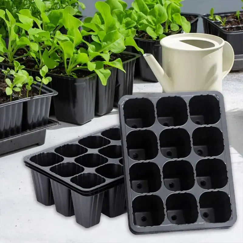 plates bandes noires semis légumes 12 trous pots fleurs plantes arrosoir grille dimensions cultivez