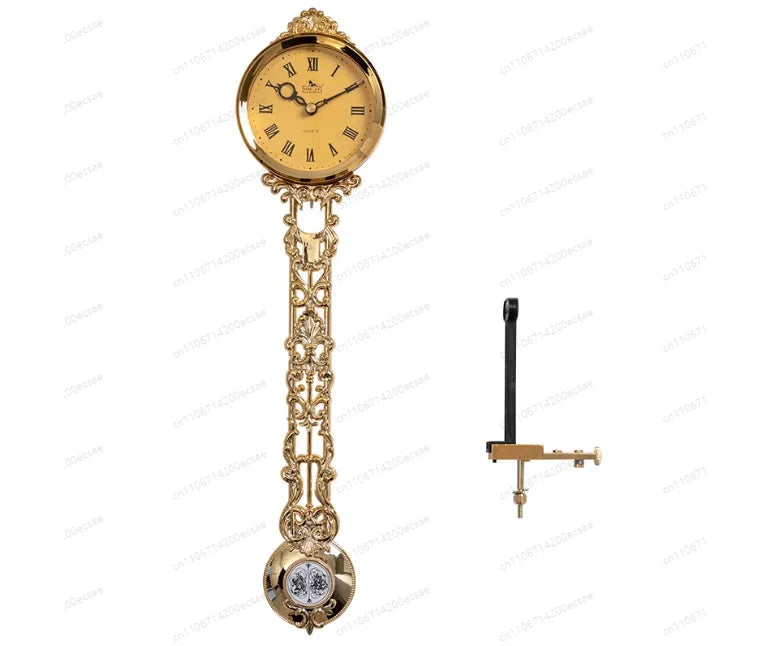 horloge pendule dorée motifs floraux classique batteries incluse facile tringle élégante vintage