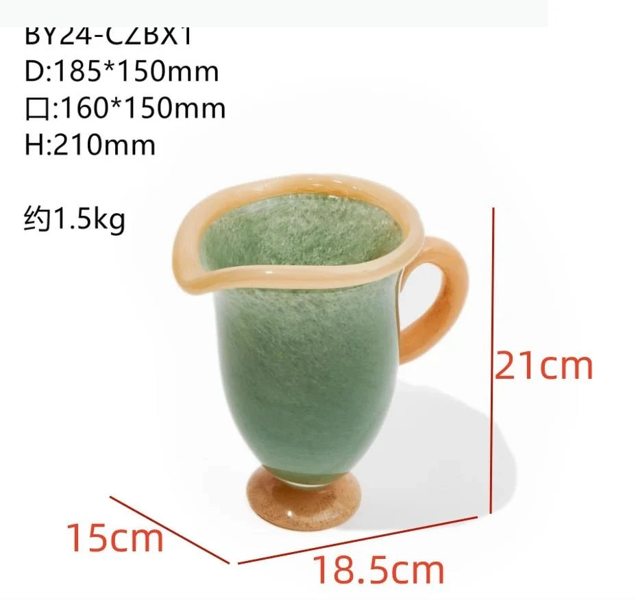 ensemble vaisselle céramique vert clair tasses bol carafe couvercle plateau fruits bougie fleur artificielle