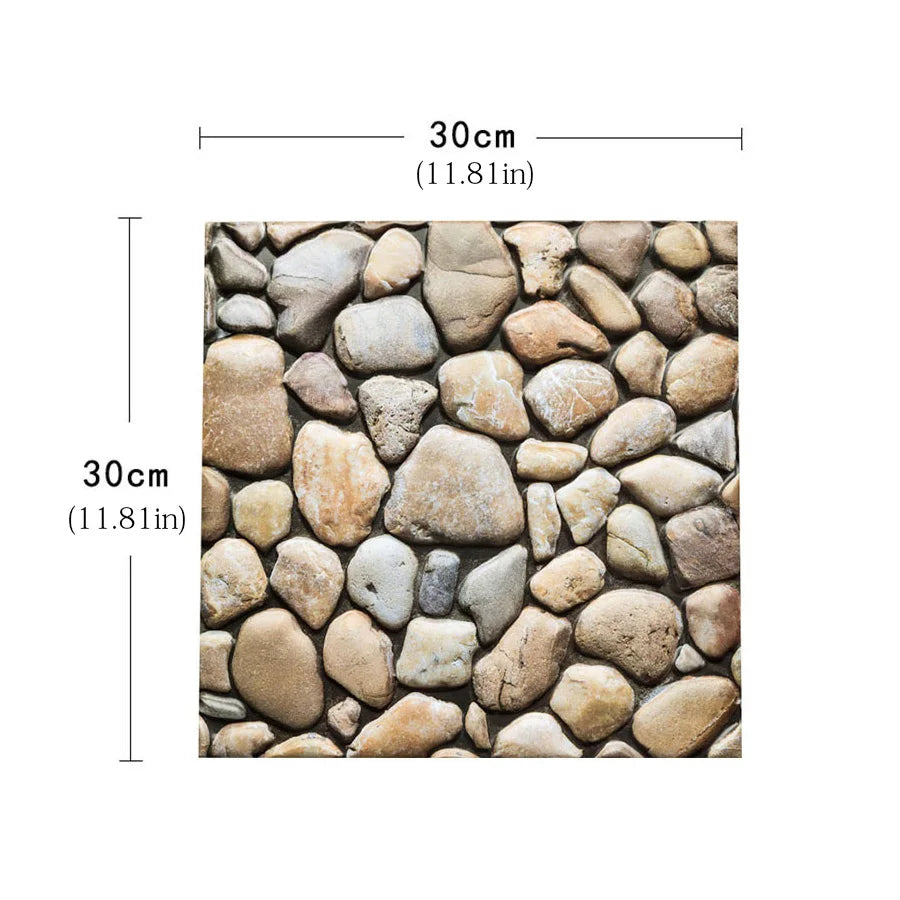 décoration murale moderne panneaux autocollants pierre naturelle beige gris brun 30x30cm