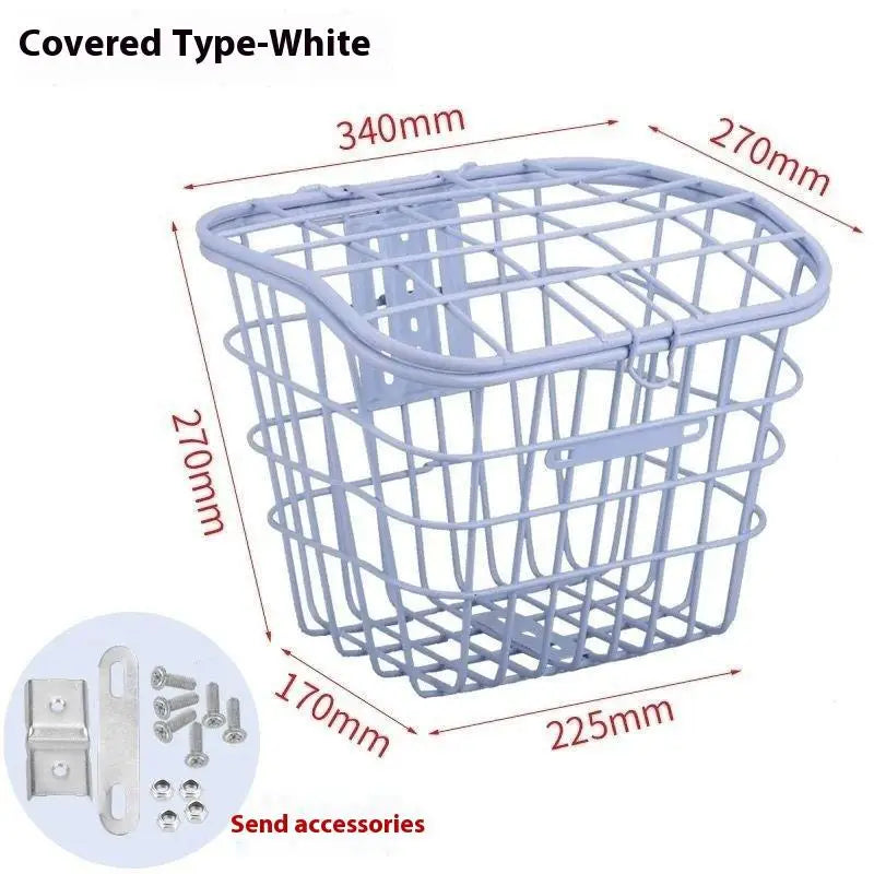 panier vélo blanc maille métallique moderne clips fixation extra large avant arrière clips