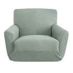 housses fauteuil vert clair tissu motifs geometriques anti debit adhésifs modernes polyester elastique salon