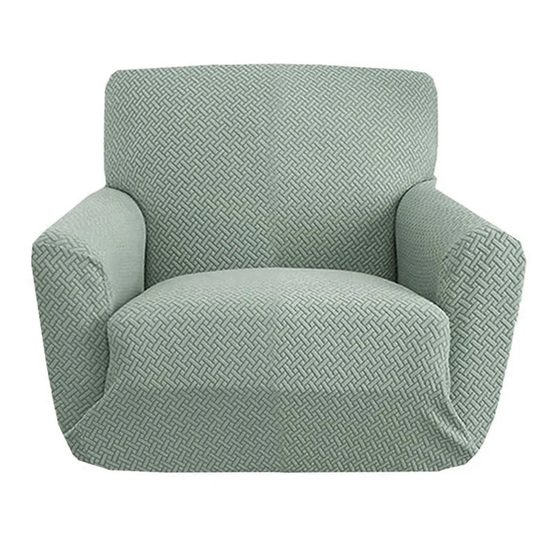 housses fauteuil vert clair tissu motifs geometriques anti debit adhésifs modernes polyester elastique salon