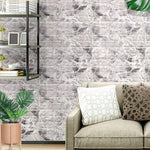 Mur de salon avec papier peint brique rouge