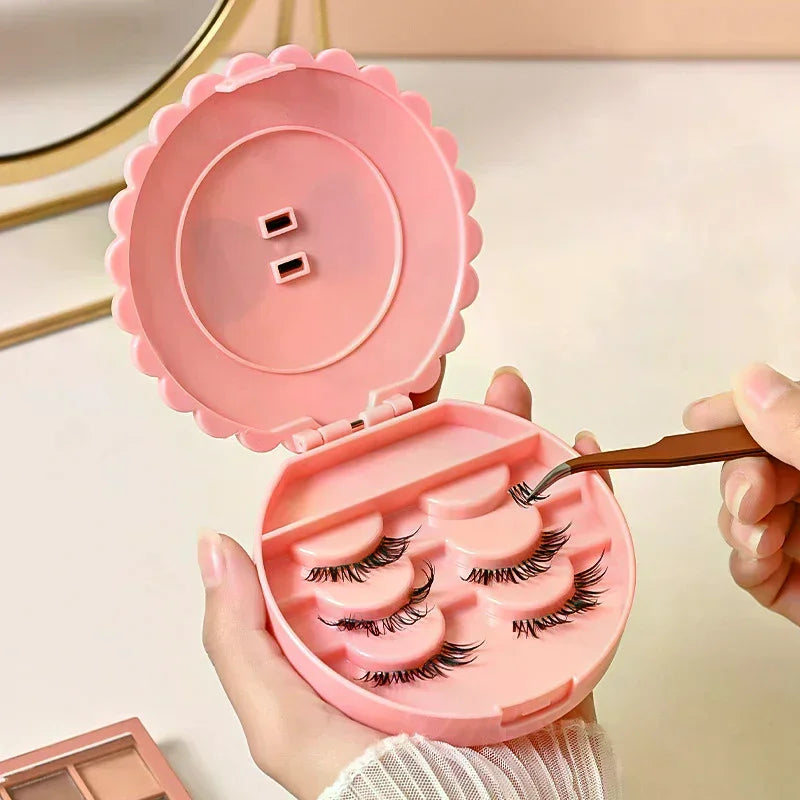 boîte rangement pinceaux cils rose dentelle moderne organisation makeup portable