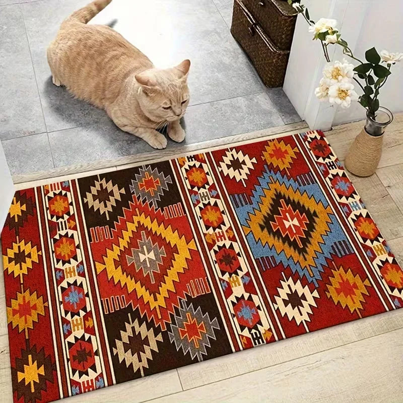 tapis sol antidérapant floral géométrique moderne résistant bactéries extérieur salon bain polyestère